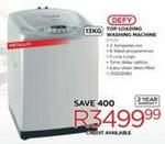 Defy Top Loading Washing Machine-13kg(dtl132)