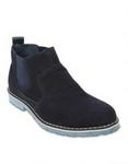 Firenze Suede Chelsea Ankle Boots Navy  Blue