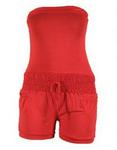Linx Combi Shorts Playsuit Red