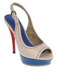 Launch Peep-toe Slingbacks  Beige
