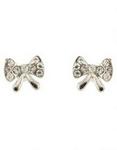 RebelFunk Silver Bow Stud Earrings