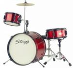 Stagg 3 Piece Red 16 Junior Drumset With Throne