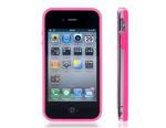 Dual Colored Protective Frame for iPhone 4S (Pink & Transpar