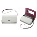 BlackBerry Torch 9800 White & Pink Leather Folio Horizontal Pouch