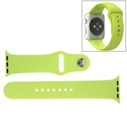 For Apple Watch Sport 38MM High-performance Longer Silicone Sport Watchband With Pin-and-tuck Closure Green