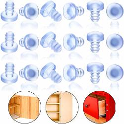 100 Pieces Glass Table Top Bumpers Soft Stem Bumper Anti Collision Embedded Rubber Bumpers Cabinet Door Bumpers For Patio Table Glass Table Top Fits 3 16 Inch Holes