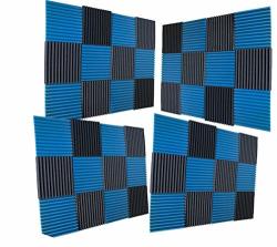 Obco Studio Foam 48 Pack 1"X12"X12" Blue charcoal Soundproofing Foam Sheets Acoustic Wall Panels Tiles Studio Foam Sound Proof Padding Wedges Insulation Sound Dampening Foam