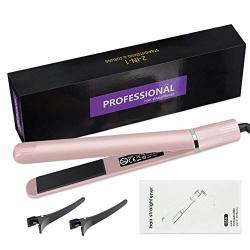 Hair Curler And Straightener Professional Flat Iron For Hair Styling 2 In 1 Tourmaline Ceramic 1 Inch Gold Flat Iron For Hair With Rotating Adjustable Temperature