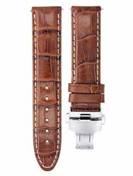 24MM Leather Watch Strap Band Clasp For Breitling Navitimer Bentley L brown Ws