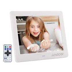 Andoer Digital Photo Picture Frame With MP3 MP4 E-book Calendar Clock Function With Remotea Controller 8 Inch white