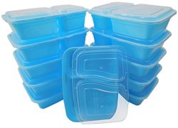 RC BENTO Table To Go 20-PACK Bento Lunch Boxes With Lids 2 Compartment 32 Oz Microwaveable Dishwasher & Freezer Safe Meal Prep Containers Reusable