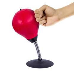 Stress Reliever Desktop Boxing Speed Ball Punching Ball With Pump - Red