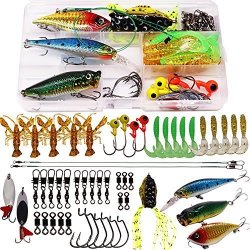 Deals on Supertheo Fishing Lures Fishing Spoons Frog Lures Soft Hard Metal  Lure Crank Popper Minnow Pencil Jig Hook For Trout Bass Salmon With Tackle  Box, Compare Prices & Shop Online