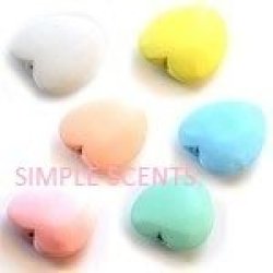 12MM Wooden Heart Beads White Sold Per 1 PC