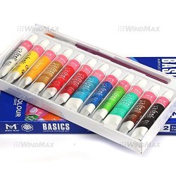 Windmax Brand New 12 Pieces Acrylic Color Peinture Acrylique Paint