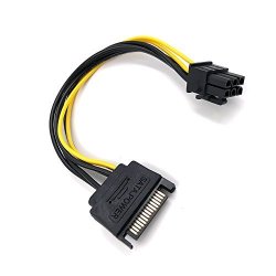 Sata 15 Pin To 6 Pin PCI Express Card Power Cable Sata Power Adapter Cable- - 8 Inches