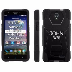 Zte Maven 2 Chapel Prestige Avid Plus Phone Cover John 3:16 - Black Hexo Hybrid Armor Phone Case For Zte Z831