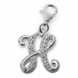 A1-C13656 - 925 Sterling Silver A-z Initial Letter Charm Dangle - V - Available On Back Order Allow 7-14 Days