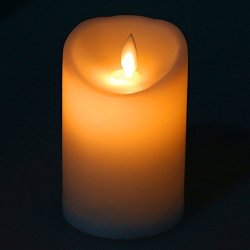 Unigds Romantic Electronic LED Flameless Carve Swing Flickering Simulation Candle Light White 7.515CM