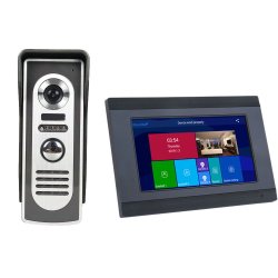 Ennio 7 Inch 2 Monitors Wired wireless Video Door Phone Doorbell Intercom Entry Sys