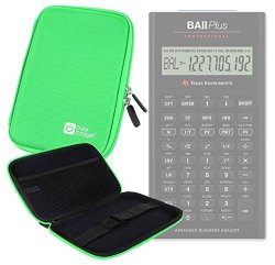 Duragadget Green Hard Portable Eva Case With Zipper - Compatible With The Texas Instruments Ba II Plus Professional