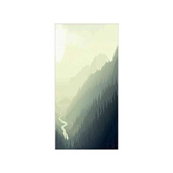 3D Decorative Film Privacy Window Film No Glue Landscape Aerial View Of Pine Trees On The Valley With River In Morning Fog Mist Artwork