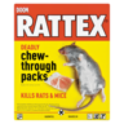 Rattex Deadly Chew Through Packs Rat Poison 100G