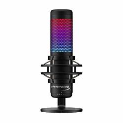 Hyperx Quadcast S Rgb USB Condenser Microphone For PC PS4 PS5 And Mac Anti-vibration Shock Mount 4 Polar Patterns Pop Filter Gain Control Gaming