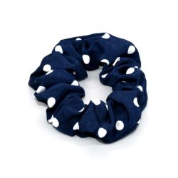 Hair Scrunchies Navy Spotted