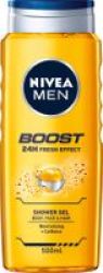 Nivea Men Boost Shower Gel For Body Face And Hair 500ML