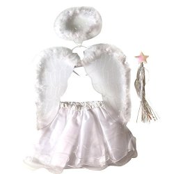ESHOO Kid Girl Butterfly Wing Wand Headband Fairy Xmas Party Costume 3Pcs//Set