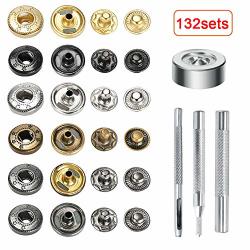 Meikeer 100 Sets Sew-on Snap Buttons Brass Snap Fastener Buttons Press  Button Sew on Press Studs for Sewing Clothing