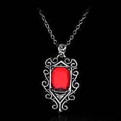 Men's Necklace The Mortal Instruments City Of Bones Necklace Isabelle Lightwood Angelic Power Red Crystal Pendant Necklaces For Women Men Gifts