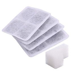 4PCS Pet Replacement Filters Replacement Activated Carbon Charcoal Foam Filters For Automatic Pets Water Drinking Fountain Bowl For Dogs Cats UK Stock