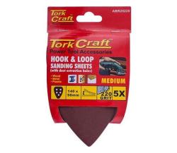 Tork Craft Sanding Triangle Vel Sheet 220 Grit 140 X 140 X 98MM 5 PACK With Holes