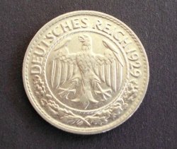 Coin Germany 50 Reichspfennig 1929D Unc