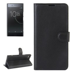 For Sony Xperia Xz Premium Litchi Texture Horizontal Flip Leather Case With Holder & Card Slots & Wallet Black