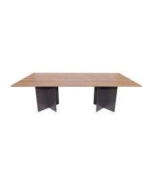 Cardiff Conference Table - Square 240CM - Sahara & Storm Grey