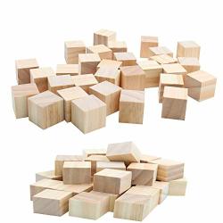Royal Brands 30PC Blank Real Wood Natural Alphabet Blocks For Crafts Painting Wood Burning Engraving Weddings Parties Unfinished And Unpainted Wooden 1" X 1" Cubes