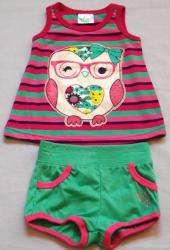 Matching Set Baby Girl -owl Top & Shorts Set - 0-3 Months - Baby Clothes