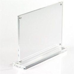 7 X 5 Desktop Sign Holders T-shaped Table Tents With Magnet Enclosures Clear Acrylic Pack Of 12