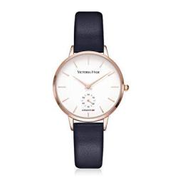 Victoria Hyde Women Dress Quartz Second Hand Watches With Leather Strap Beige Waterproof For Ladies