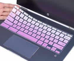 Casebuy Keyboard Cover For Hp Chromebook X360 14 Inch Laptop Hp 14" Touchscreen Chromebook 14-DA 14B-CA Series Hp Chromebook 14 Accessories Ombre Purple