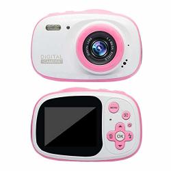 Kids Digital Camera Waterproof IP68 3M Drop Resistance Durable Children 8MP Selfie Video Camcorder MP3 MP4 Player For 4-10 Years Old Girls Boys Pink