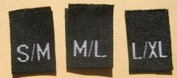 100 Pcs Woven Clothing Labels Size Tags Black - S m M l L xl 33PCS Each Size
