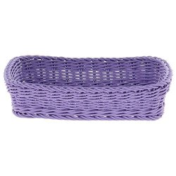 Purple Basket Rectangular Plastic Washable - 10 1 4" W X 12 1 4" L X 2 5 8" H
