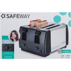 Safeway Stainless Steel 4-SLICE Toaster 1300W