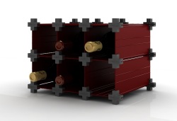 VinKube Wine Rack Vk6r - 6 Kubes - Burgundy