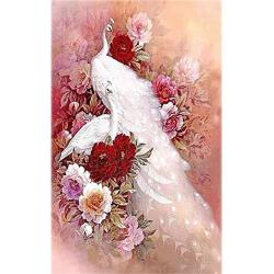Tocare 5D Diamond Painting By Numbers For Adults Full Drill Large 40X60CM White Peacock Home Decor