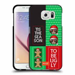 Official Emoji Monkey Ugly Christmas Black Soft Gel Case Compatible For Samsung Galaxy S6